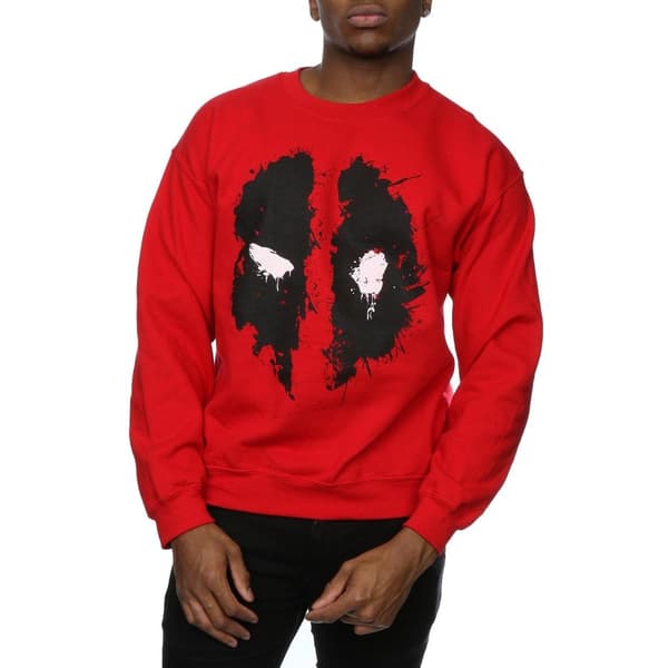 Marvel Mens Deadpool Splat Face Sweatshirt