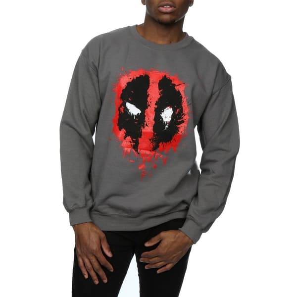 Marvel Mens Deadpool Splat Face Sweatshirt