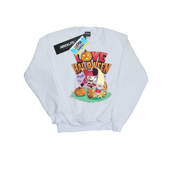DC Comics Mens Super Friends Harley Quinn Love Halloween Sweatshirt