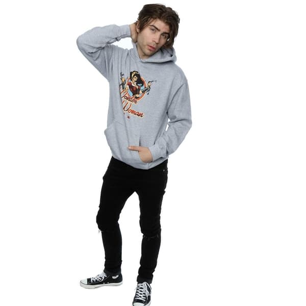DC Comics Mens DC Bombshells Wonder Woman Badge Hoodie