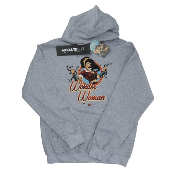 DC Comics Mens DC Bombshells Wonder Woman Badge Hoodie