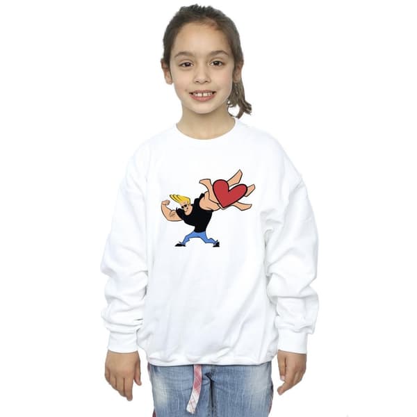 Johnny Bravo Sweatshirt med hjärta och present för flickor