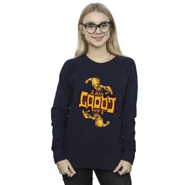Marvel Dam/kvinnor - Guardians Of The Galaxy Groot - Sweatshirt med omvänt korn