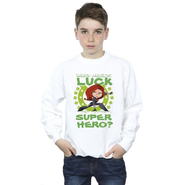 Marvel Boys St Patrick´s Day Black Widow Luck Sweatshirt