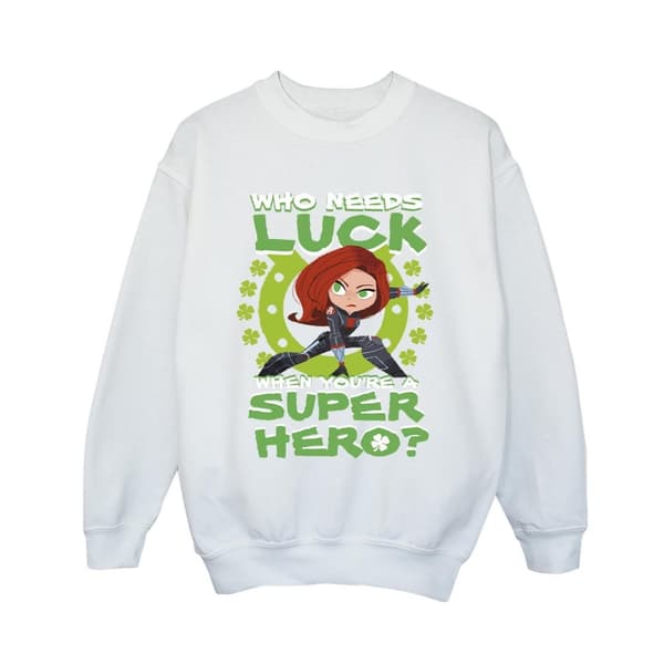 Marvel Boys St Patrick´s Day Black Widow Luck Sweatshirt