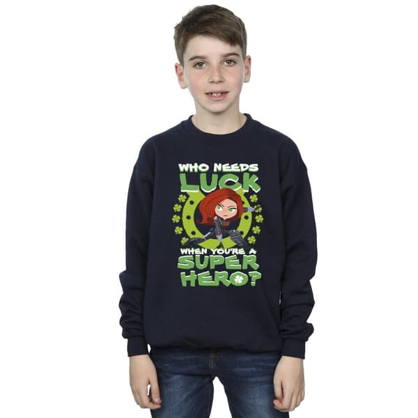 Marvel Boys St Patrick´s Day Black Widow Luck Sweatshirt