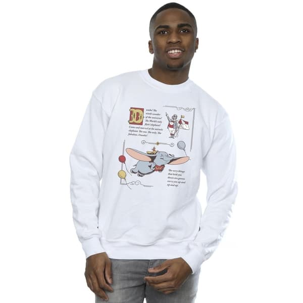 Disney Mens Dumbo Story Book Page Sweatshirt