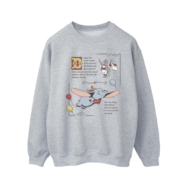 Disney Mens Dumbo Story Book Page Sweatshirt