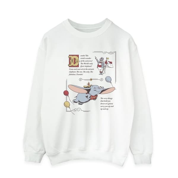 Disney Mens Dumbo Story Book Page Sweatshirt