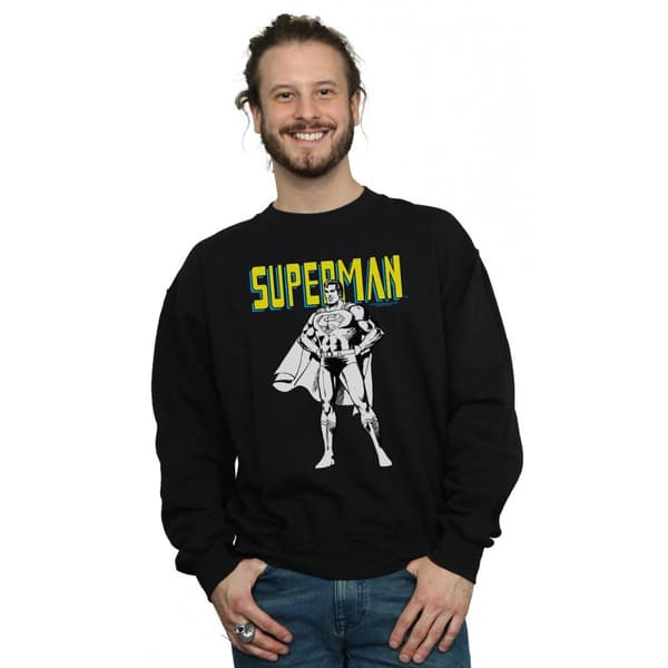 DC Comics Mens Superman Mono Action Pose Sweatshirt