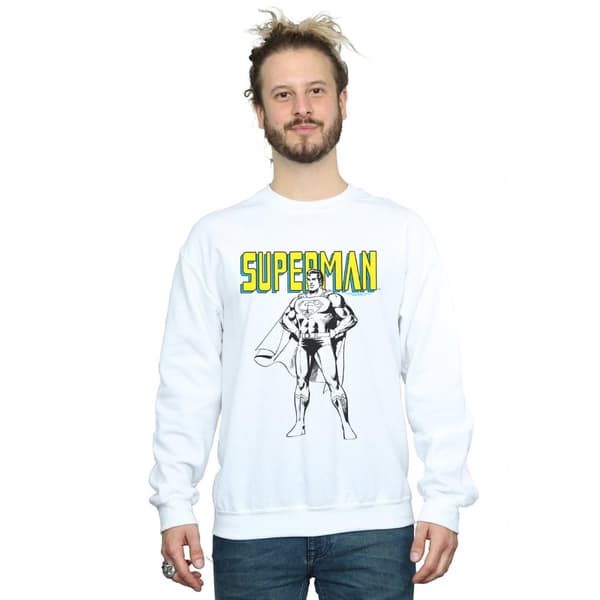 DC Comics Mens Superman Mono Action Pose Sweatshirt