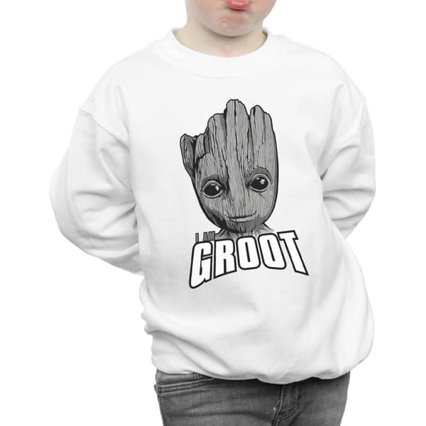 Marvel Pojkar Guardians Of The Galaxy Groot Face Sweatshirt