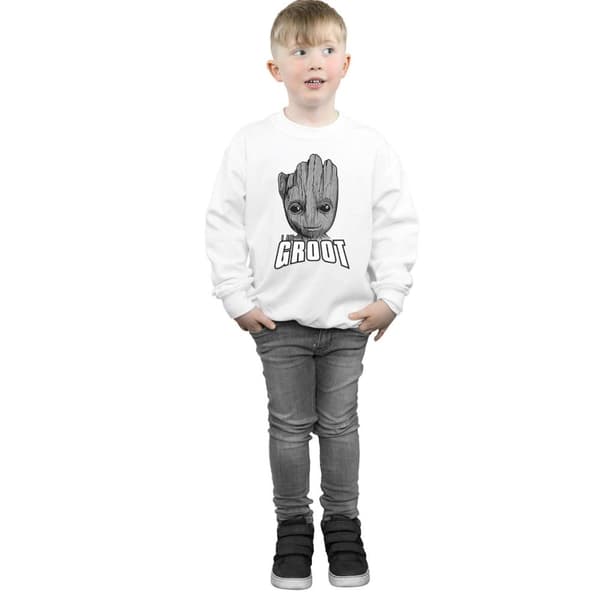 Marvel Pojkar Guardians Of The Galaxy Groot Face Sweatshirt
