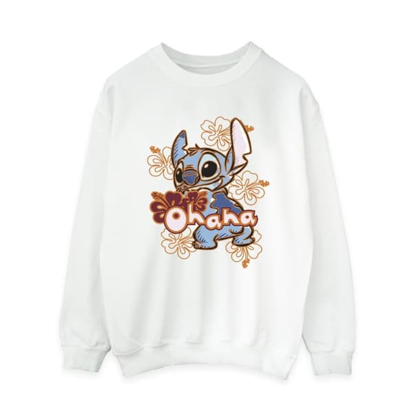 Disney Lilo And Stitch Ohana Orange Hibiscus - Sweatshirt - Kvinnor/Damer