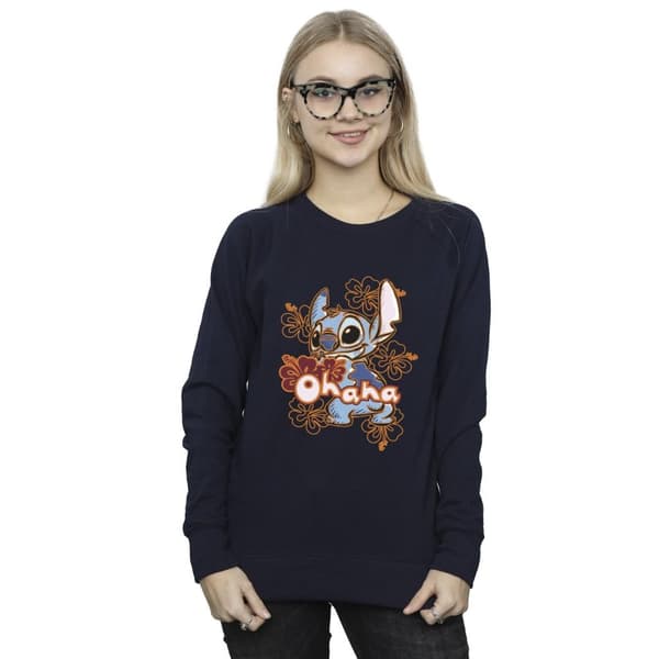 Disney Lilo And Stitch Ohana Orange Hibiscus - Sweatshirt - Kvinnor/Damer