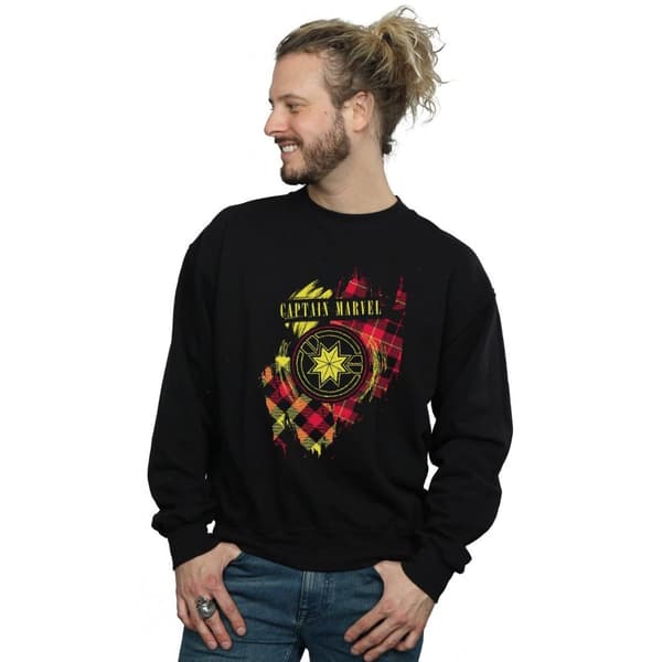 Marvel Sweatshirt med tartanmärkning för herrar Captain Marvel