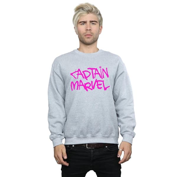 Marvel Mens Captain Marvel Sweatshirt med spraytext