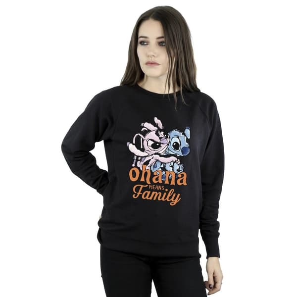 Disney Dam/Tjej Lilo And Stitch Ohana Angel Hug Sweatshirt