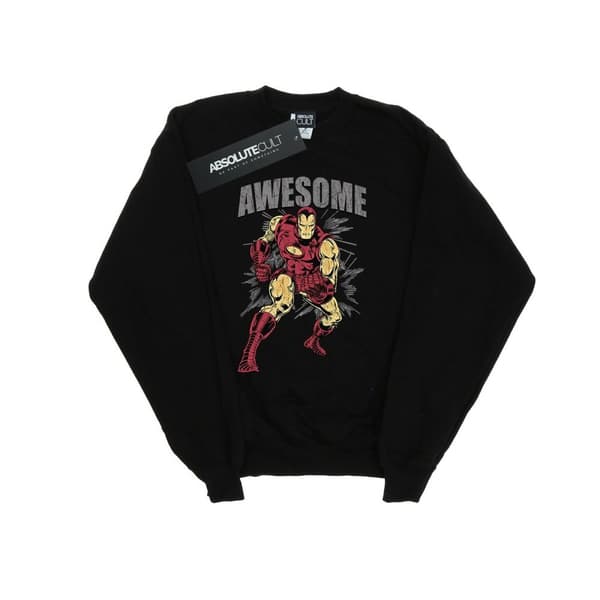 Marvel Boys Awesome Iron Man Sweatshirt Black 9-11 Years