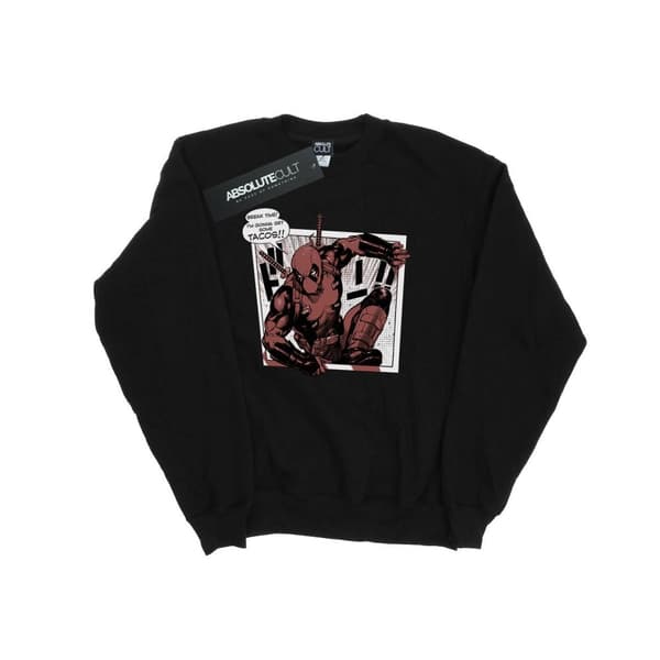 Marvel Mens Deadpool Breaktime Tacos Sweatshirt