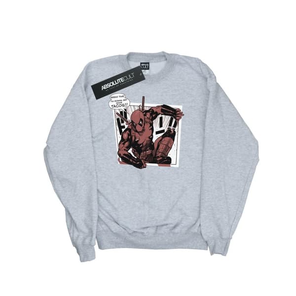 Marvel Mens Deadpool Breaktime Tacos Sweatshirt