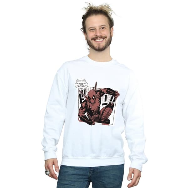 Marvel Mens Deadpool Breaktime Tacos Sweatshirt