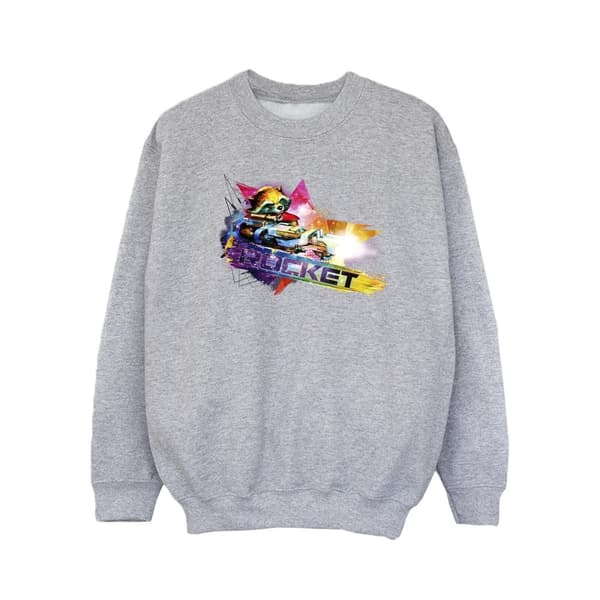 Marvel Guardians Of The Galaxy Abstrakt Raket Tvättbjörn Sweatshirt för flickor