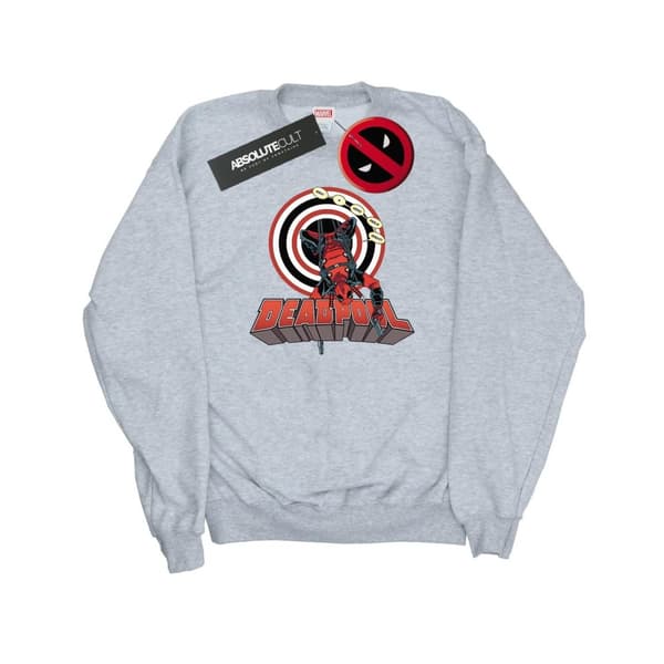 Marvel Mens Deadpool Upside Down Sweatshirt Sports Grey S