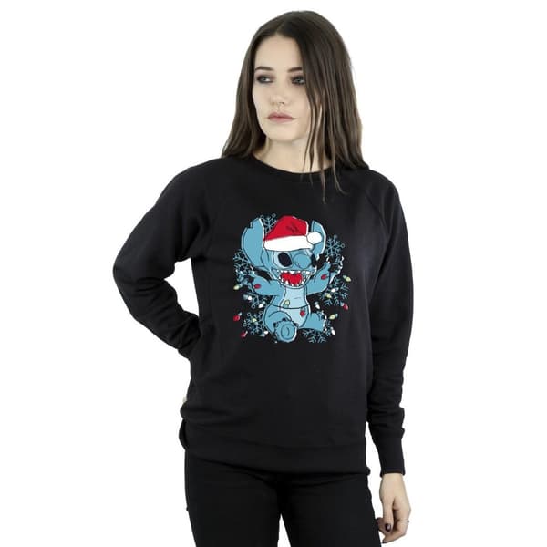 Disney Dam/Tjej Lilo And Stitch Julbelysning Sketch Sweatshirt