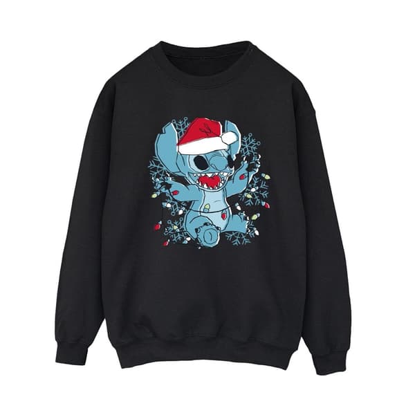 Disney Dam/Tjej Lilo And Stitch Julbelysning Sketch Sweatshirt