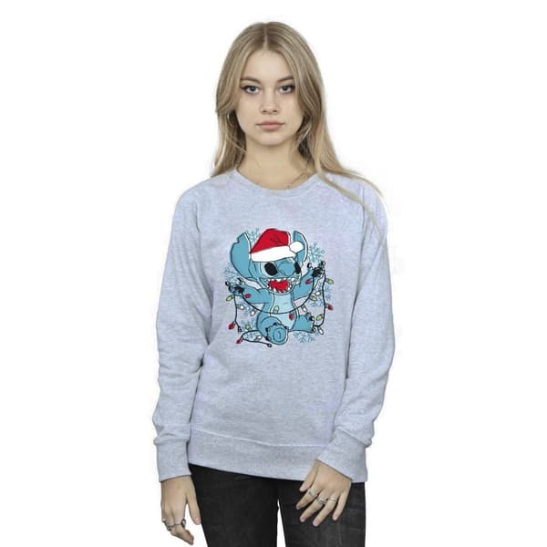 Disney Dam/Tjej Lilo And Stitch Julbelysning Sketch Sweatshirt