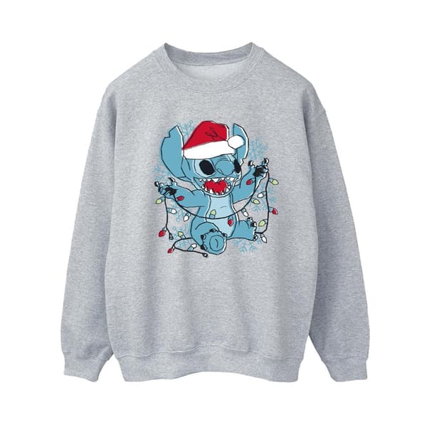 Disney Dam/Tjej Lilo And Stitch Julbelysning Sketch Sweatshirt