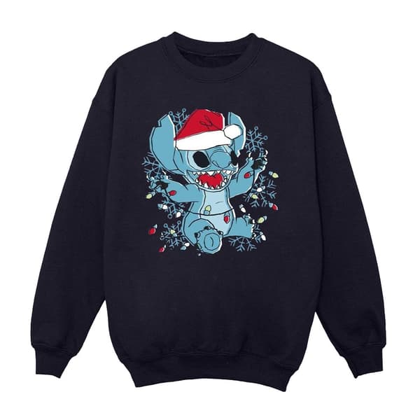 Disney Dam/Tjej Lilo And Stitch Julbelysning Sketch Sweatshirt
