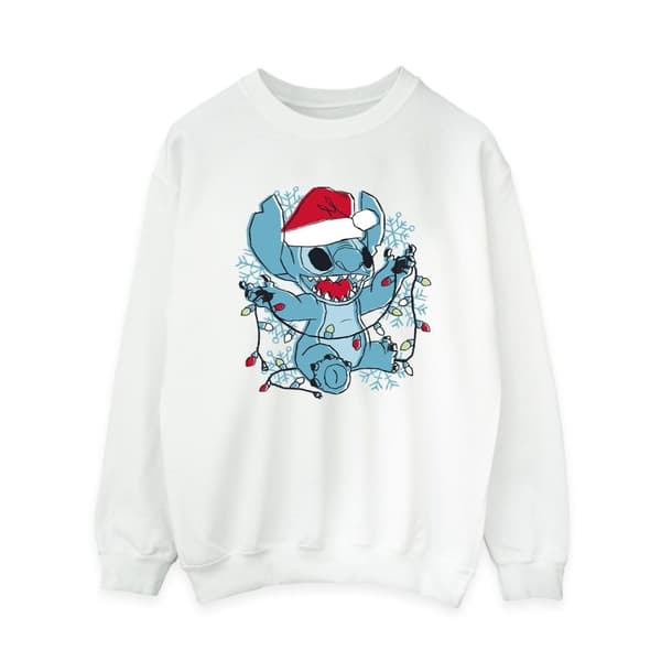 Disney Dam/Tjej Lilo And Stitch Julbelysning Sketch Sweatshirt