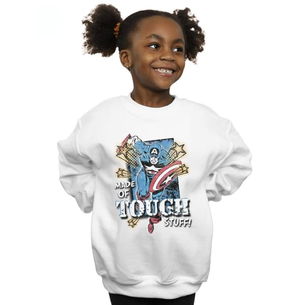 Marvel Girls Captain America Made Of Tough Stuff Sweatshirt