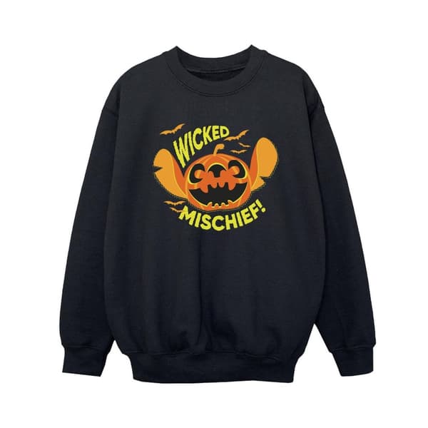 Disney Boys Lilo And Stitch Wicked Mischief Sweatshirt Black 12-13 Years
