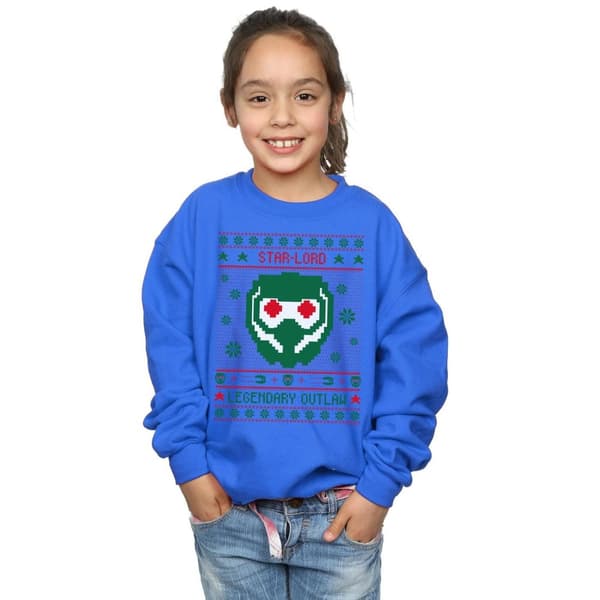 Marvel Guardians Of The Galaxy Vol. 2 Star Lord Fair Isle-tröja för flickor