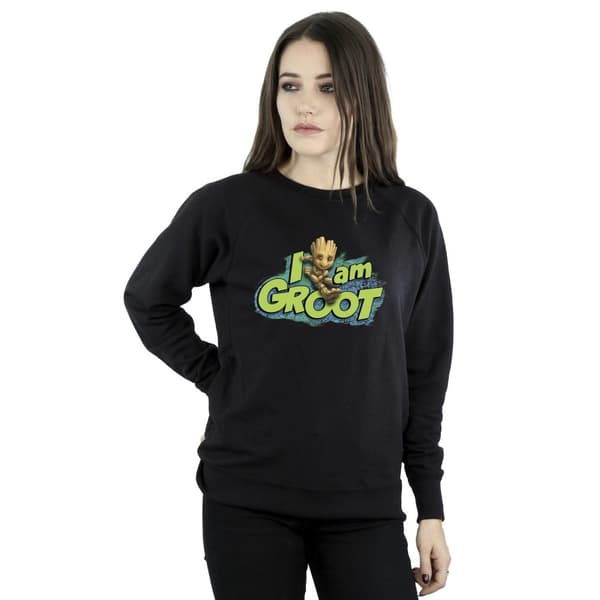 Marvel Womens/Ladies Guardians Of The Galaxy I Am Groot Jumping Sweatshirt