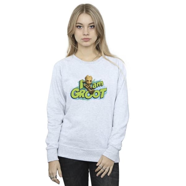 Marvel Womens/Ladies Guardians Of The Galaxy I Am Groot Jumping Sweatshirt