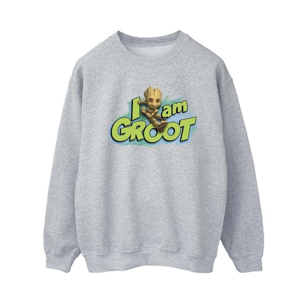 Marvel Womens/Ladies Guardians Of The Galaxy I Am Groot Jumping Sweatshirt