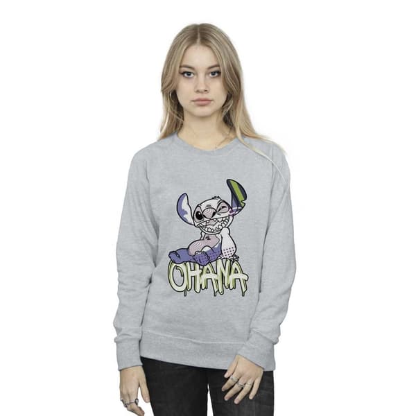 Disney Womens/Ladies Lilo And Stitch Ohana Graffiti Sweatshirt