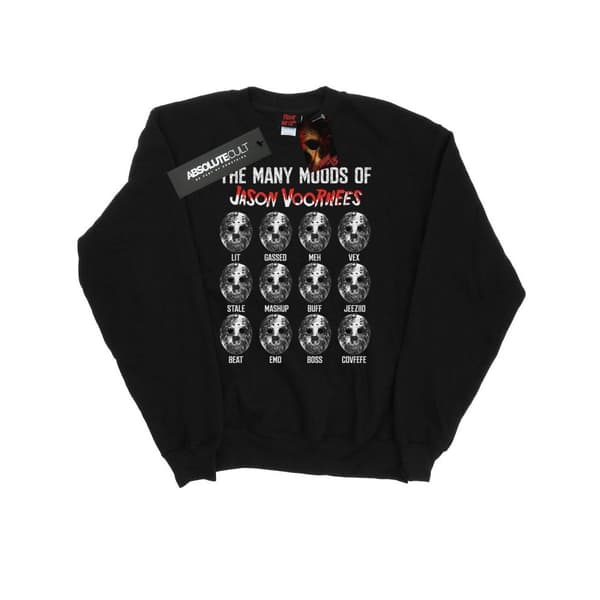 Friday 13th Mens The Many Moods Of Jason Voorhees Sweatshirt Black 3XL
