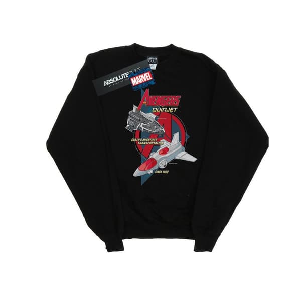 Marvel Boys The Avengers Quinjet 1969 Sweatshirt Black 5-6 Years
