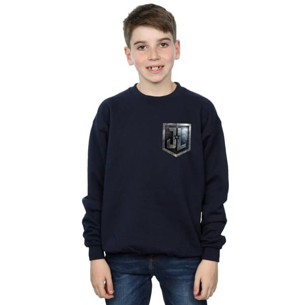 DC Comics Boys Justice League Movie Shield Faux Pocket Sweatshirt