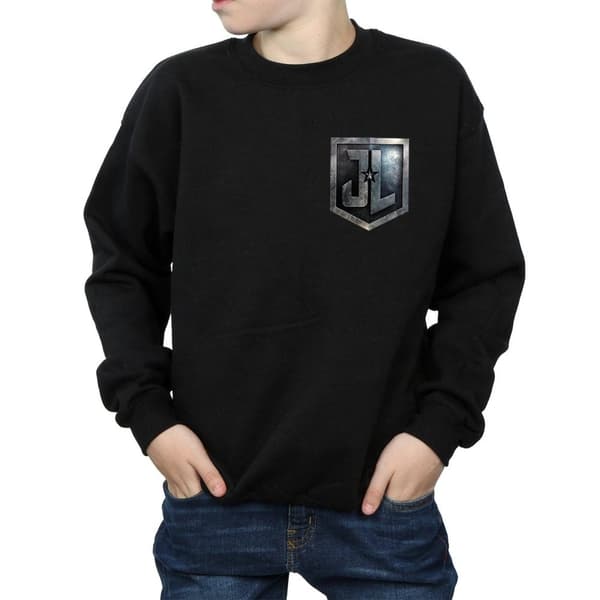 DC Comics Boys Justice League Movie Shield Faux Pocket Sweatshirt