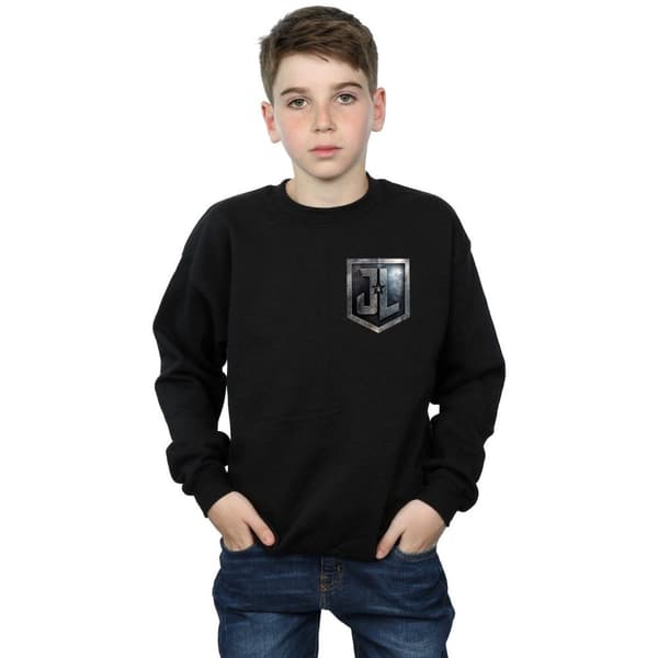 DC Comics Boys Justice League Movie Shield Faux Pocket Sweatshirt