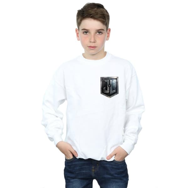 DC Comics Boys Justice League Movie Shield Faux Pocket Sweatshirt