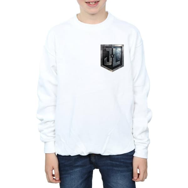 DC Comics Boys Justice League Movie Shield Faux Pocket Sweatshirt