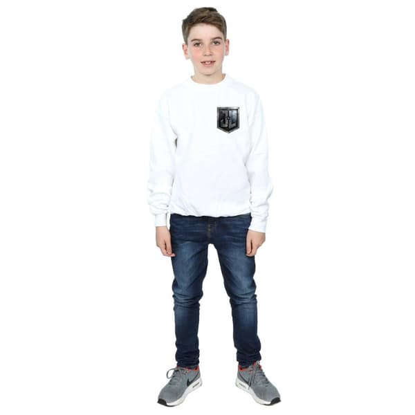 DC Comics Boys Justice League Movie Shield Faux Pocket Sweatshirt