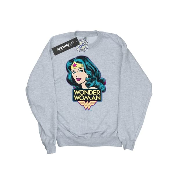 DC Comics Mens Wonder Woman Head Sweatshirt